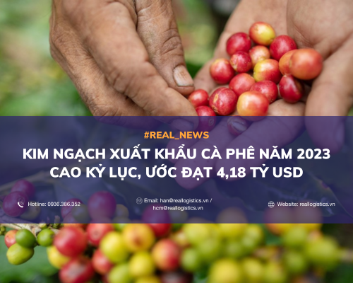 Kim ngạch xuất khẩu cà phê năm 2023 cao kỷ lục, ước đạt 4,18 tỷ USD